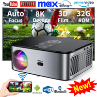 HORLAT T03 Android 4K Beamer 32GB Projektor Full HD 1080P 8K Video Audio Heimkino Autofokus Keystone 5G Dual WiFi Tragbar